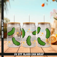 Load image into Gallery viewer, Pickles UV DTF Wrap For Glass Cup 16oz Glass Cup Cute Stickers For Cups Gift Sticker Cup
