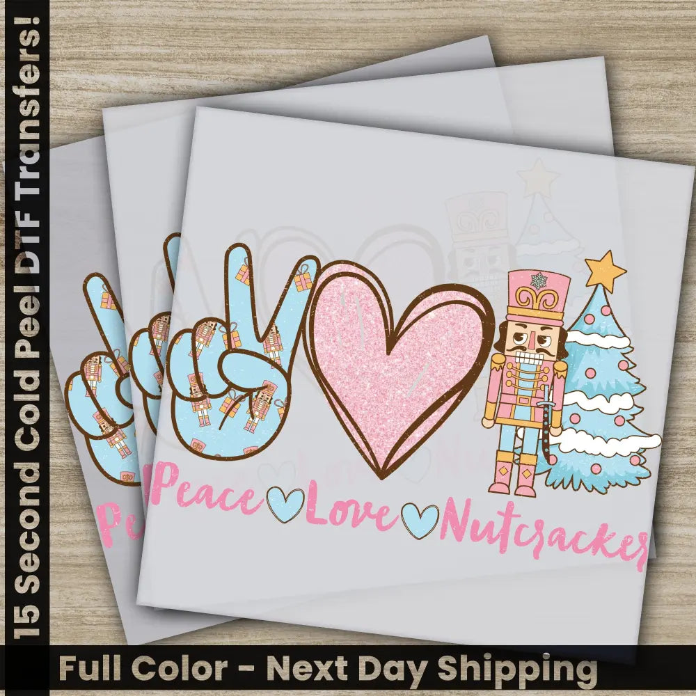 Piece Love Nut Personalized DTF Christmas Transfers High Quality Fast Shipping Ready to Press
