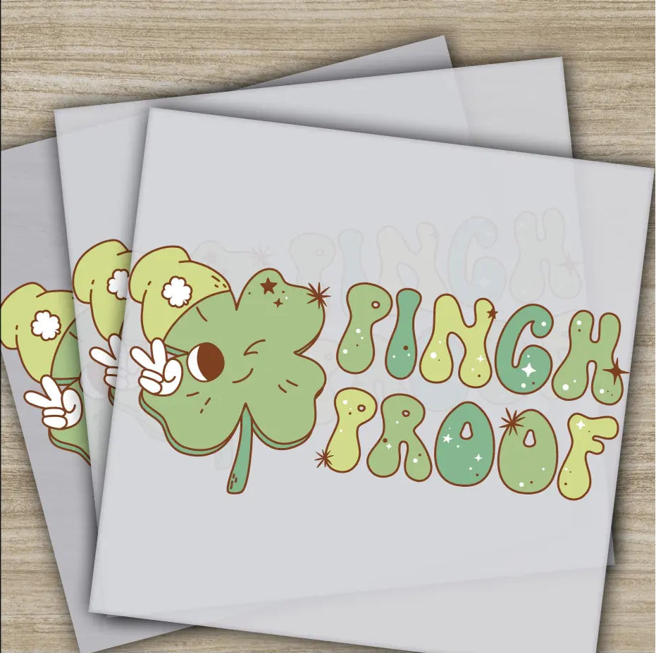 Pinch Proff Clovers St. Patrick’s Day Transfers Ready to Press Personalized DTF Transfers St. Patrick’s Gifts Heat