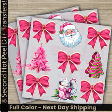 Load image into Gallery viewer, Pink Bow Pink Christmas Tree DTF Transfers Ready to Press Personalized Gifts Direct to Film Sublimation Screen Prints
