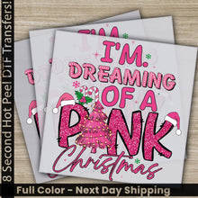 Load image into Gallery viewer, Pink Christmas Tree DTF Transfers Ready to Press Personalized Gifts Direct to Film Sublimation Screen Prints Fast
