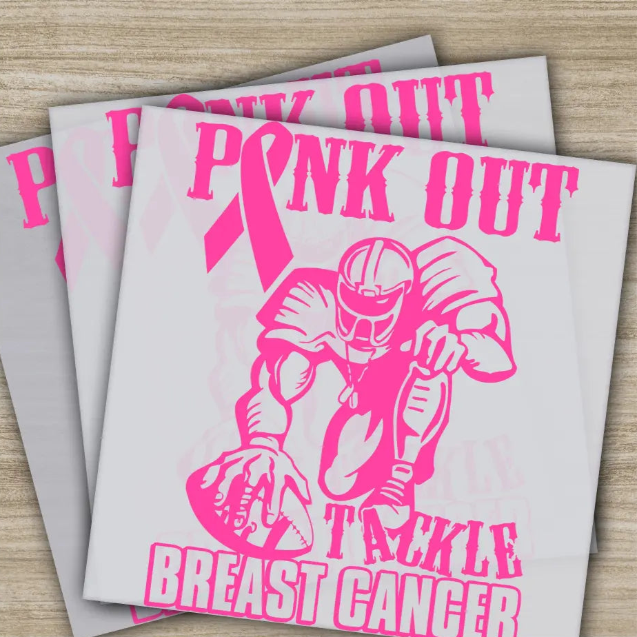 Pink Out Awareness Bow Cancer In October Ready to Press Personalized DTF Transfers Heat Press DTF Transfers