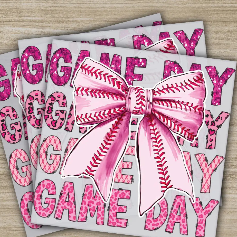 Pink Out Awareness Bow Cancer In October Ready to Press Personalized DTF Transfers Heat Press DTF Transfers