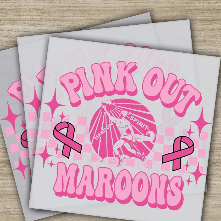 Pink Out Awareness Bow Cancer In October Ready to Press Personalized DTF Transfers Heat Press DTF Transfers