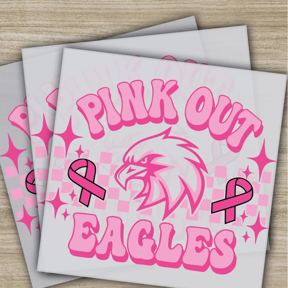 Pink Out Awareness Bow Cancer In October Ready to Press Personalized DTF Transfers Heat Press DTF Transfers