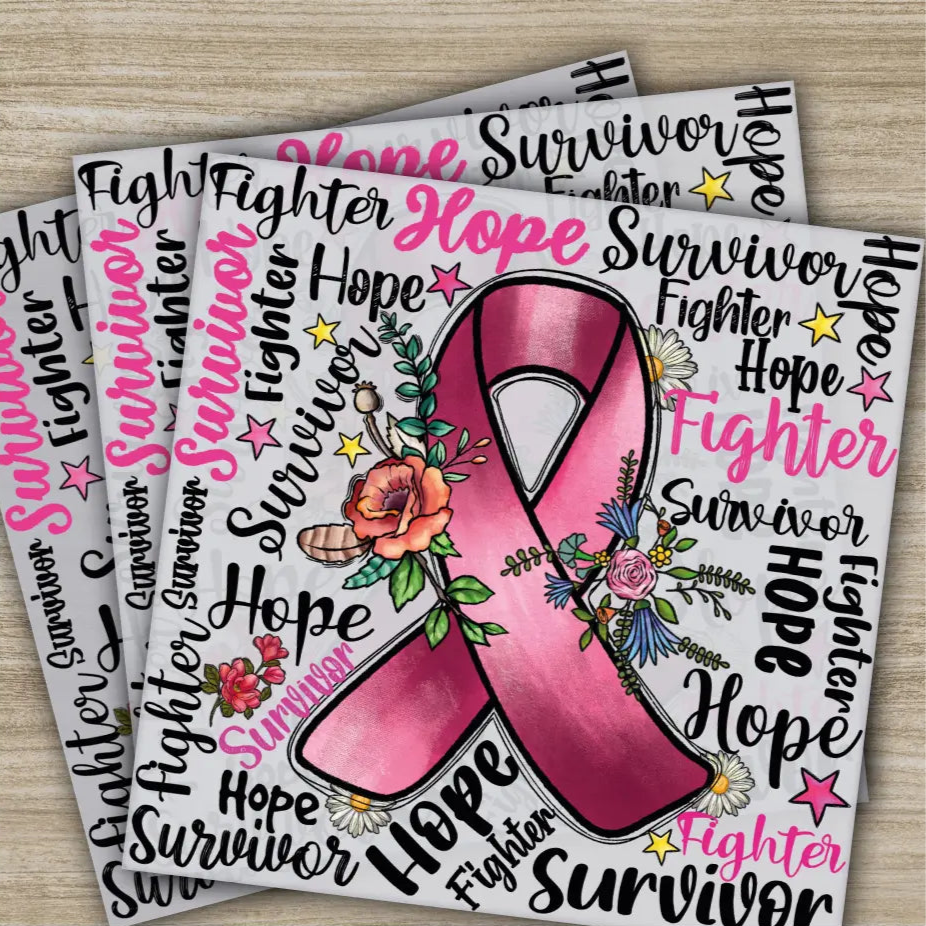 Pink Out Awareness Bow Cancer In October Ready to Press Personalized DTF Transfers Heat Press DTF Transfers