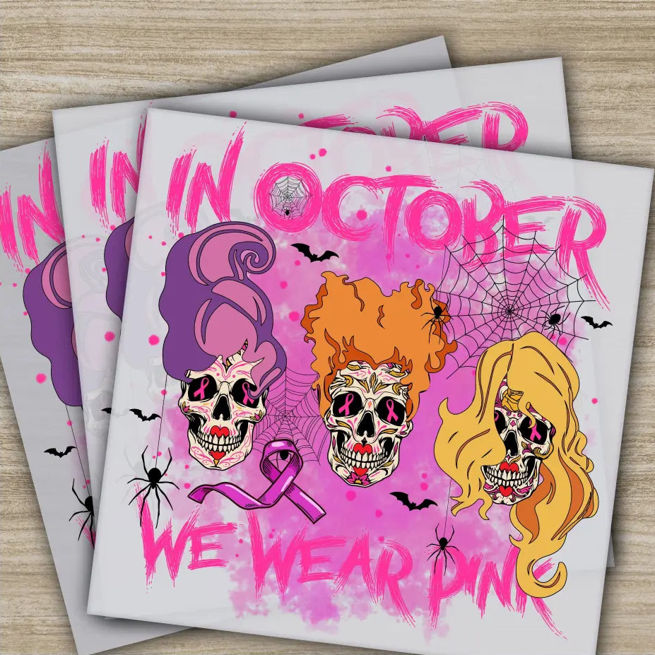 Pink Out Awareness Bow Cancer In October Ready to Press Personalized DTF Transfers Heat Press DTF Transfers