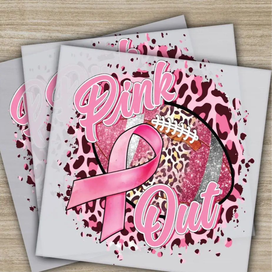 Pink Out Awareness Bow Cancer In October Ready to Press Personalized DTF Transfers Heat Press DTF Transfers