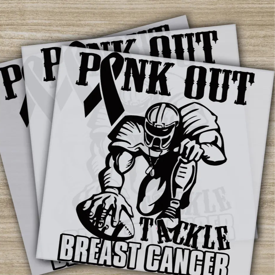 Pink Out Awareness Bow Cancer In October Ready to Press Personalized DTF Transfers Heat Press DTF Transfers