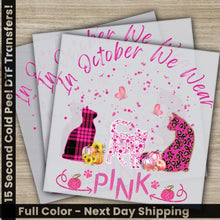 Load image into Gallery viewer, Pink Out Awareness Bow Cancer In October Ready to Press Personalized DTF Transfers Heat Press DTF Transfers
