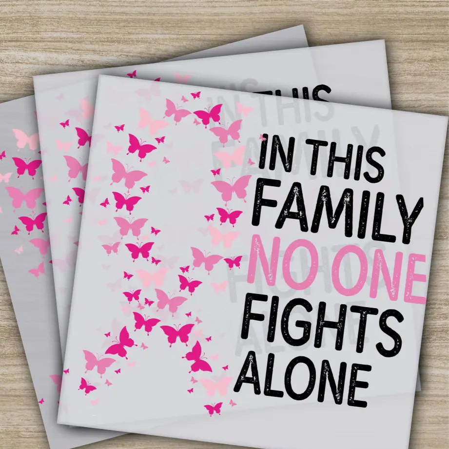 Pink Out Awareness Bow Cancer In October Ready to Press Personalized DTF Transfers Heat Press DTF Transfers