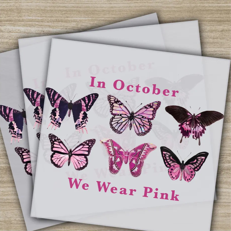 Pink Out Awareness Bow Cancer In October Ready to Press Personalized DTF Transfers Heat Press DTF Transfers