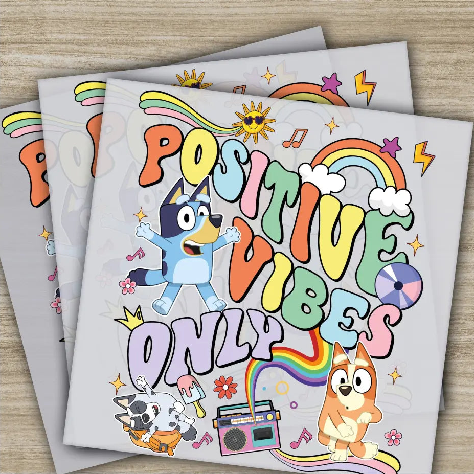 Positive Vibes Only Ready to Press,Personalized DTF Transfer High Quality Heat Press DTF Transfers