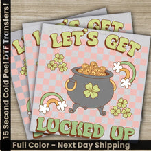 Load image into Gallery viewer, Pot Of Gold Clevers St. Patrick’s Day Transfers Ready to Press Personalized DTF Transfers St. Patrick’s Gifts Heat
