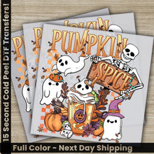 Load image into Gallery viewer, Pumpkin Spice Halloween Transfers Ready to Press Personalized DTF Transfers For Family Gifts Heat Press DTF Transfers
