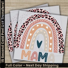 Load image into Gallery viewer, Rainbow Retro Mama Heart Mother’s Day Transfers Ready to Press Personalized DTF Transfers Mother’s Day Gifts Heat
