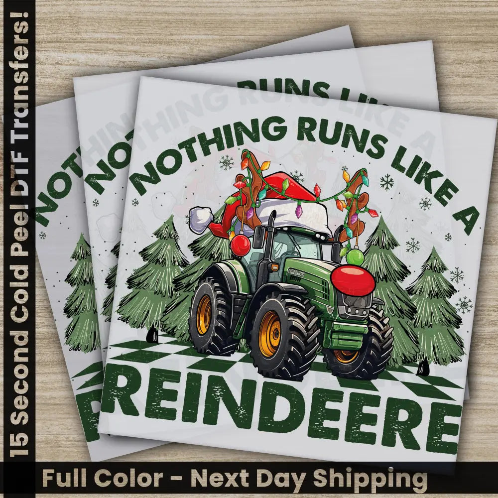 Reindeere Christmas DTF Transfers Ready to Press Personalized Gifts Direct to Film Sublimation Screen Prints Fast