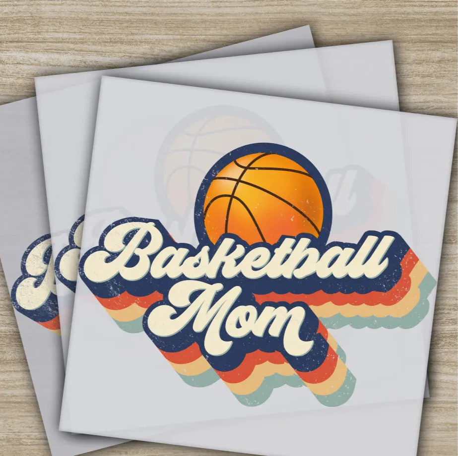 Retro Basketball Mom Basketball Transfers Ready to Press Personalized DTF Transfers Sport Gifts Heat Press DTF Transfers