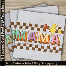 Load image into Gallery viewer, Retro Checkered Mama Daisy Mother’s Day Transfers Ready to Press Personalized DTF Transfers Mother’s Day Gifts Heat
