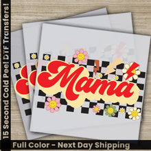 Load image into Gallery viewer, Retro Checkered Mama Mother’s Day Transfers Ready to Press Personalized DTF Transfers Mother’s Day Gifts Heat Press
