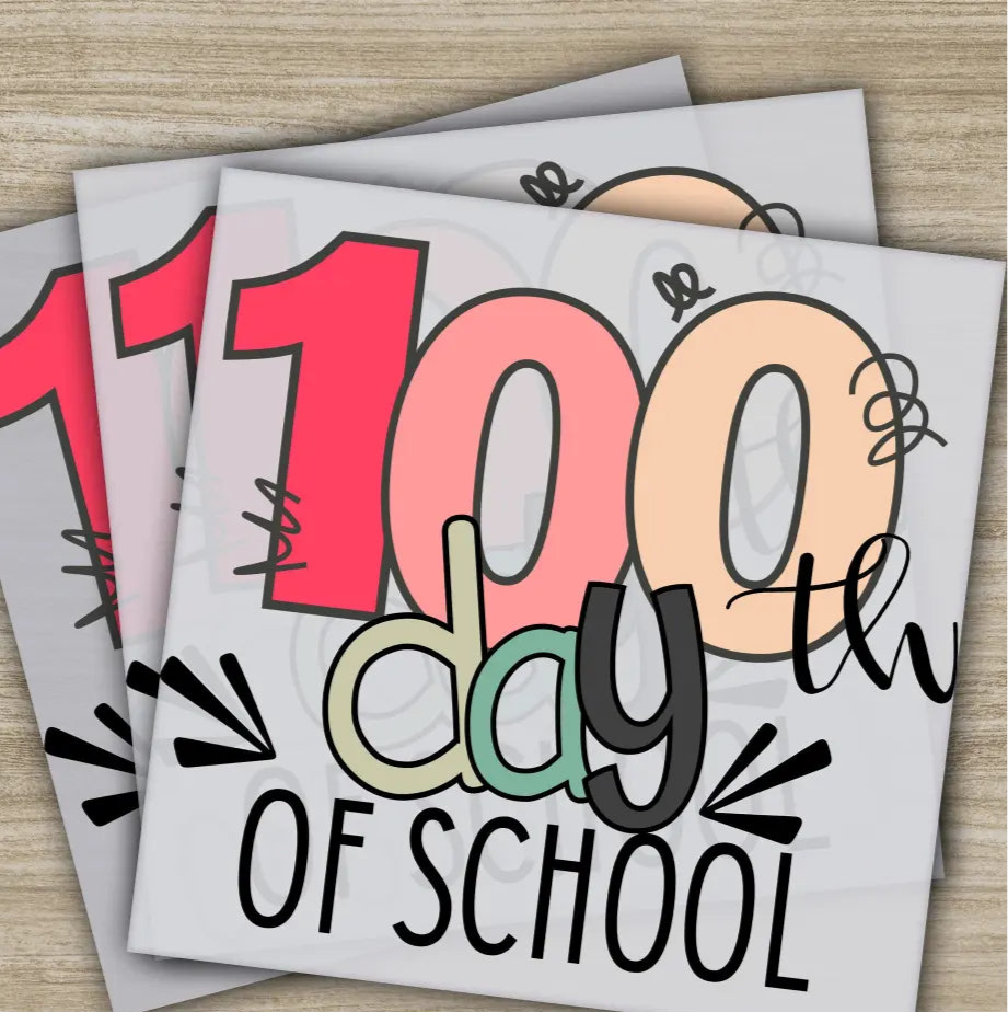 Retro Cute 100 Days Of School Transfers Ready to Press Personalized DTF Transfers 100 Days Of School Gifts Heat Press