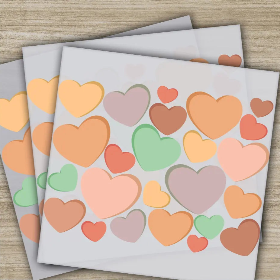 Retro Hearts Valentine’s Day Transfer Ready to Press Personalized DTF Transfers Valentines Gifts High Quality Heat