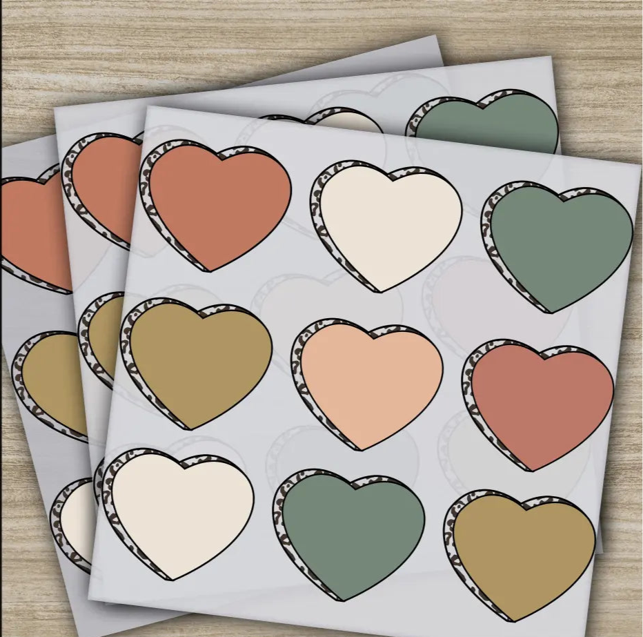 Retro Hearts Valentine’s Day Transfers Ready to Press Personalized DTF Transfers Valentines Gift High Quality Heat