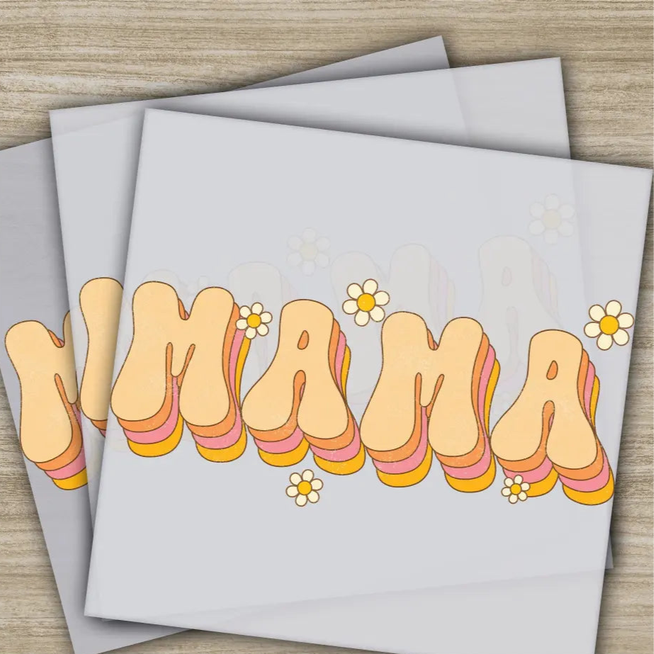 Retro Mama Daisy Mother’s Day Transfers Ready to Press Personalized DTF Transfers Mother’s Day Gifts Heat Press DTF