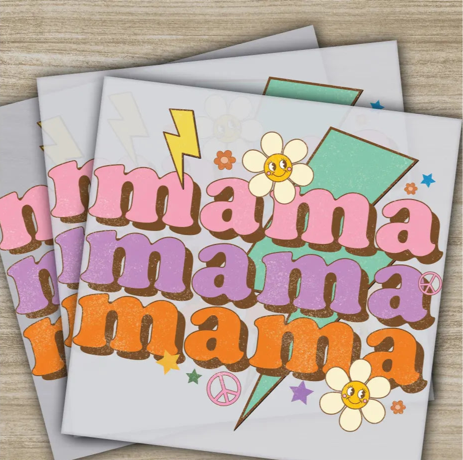 Retro Mama Daisy Peace Mother’s Day Transfers Ready to Press Personalized DTF Transfers Mother’s Day Gifts Heat Press