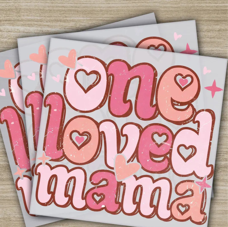 Retro Mama Mom Heart Mother’s Day Transfers Ready to Press Personalized DTF Transfers Mother’s Day Gifts Heat Press DTF