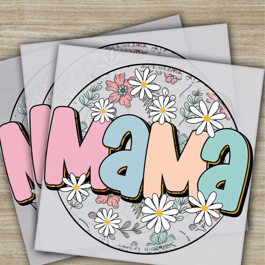 Retro Mama Mom Heart Mother’s Day Transfers Ready to Press Personalized DTF Transfers Mother’s Day Gifts Heat Press DTF