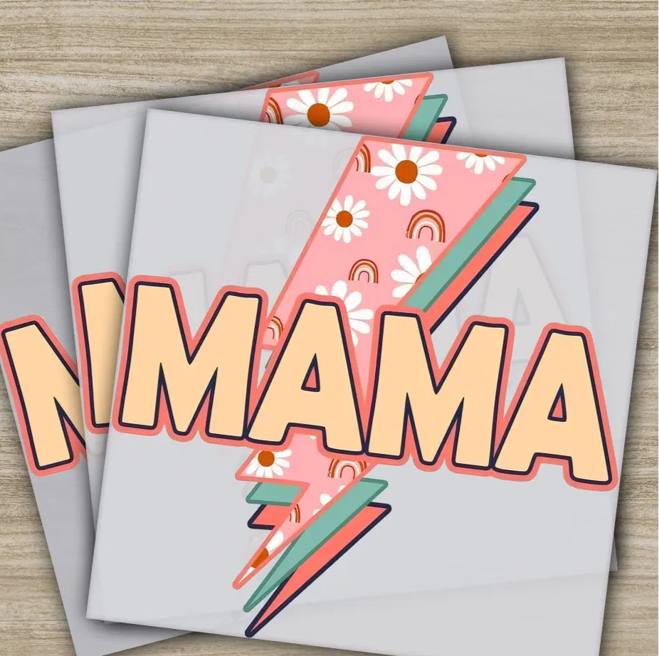 Retro Mama Mom Heart Mother’s Day Transfers Ready to Press Personalized DTF Transfers Mother’s Day Gifts Heat Press DTF