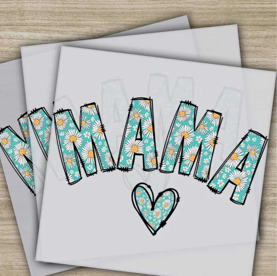 Retro Mama Mom Heart Mother’s Day Transfers Ready to Press Personalized DTF Transfers Mother’s Day Gifts Heat Press DTF