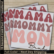 Load image into Gallery viewer, Retro Mama Mom Heart Mother’s Day Transfers Ready to Press Personalized DTF Transfers Mother’s Day Gifts Heat Press
