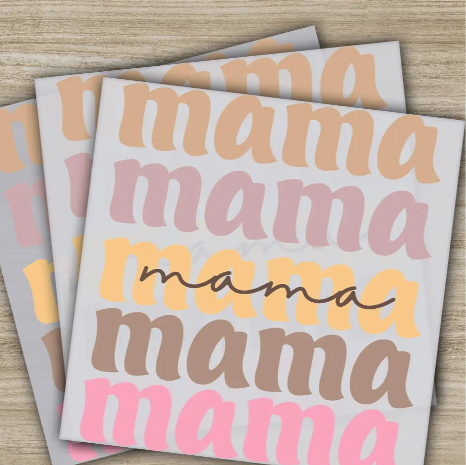 Retro Mama Mom Heart Mother’s Day Transfers Ready to Press Personalized DTF Transfers Mother’s Day Gifts Heat Press DTF