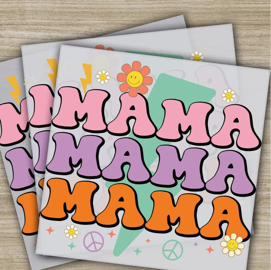Retro Mama Peace Daisy Mother’s Day Transfers Ready to Press Personalized DTF Transfers Mother’s Day Gifts Heat Press