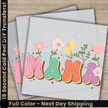 Load image into Gallery viewer, Retro Mama Wildflower Glitter Mother’s Day Transfer Ready to Press Personalized DTF Transfer Mother’s Day Gift Heat
