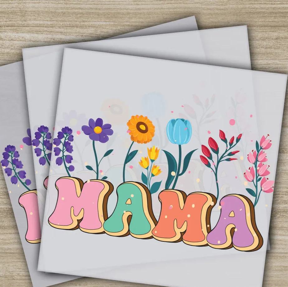 Retro Mama Wildflowers Mother’s Day Transfers Ready to Press Personalized DTF Transfers Mother’s Day Gifts Heat Press