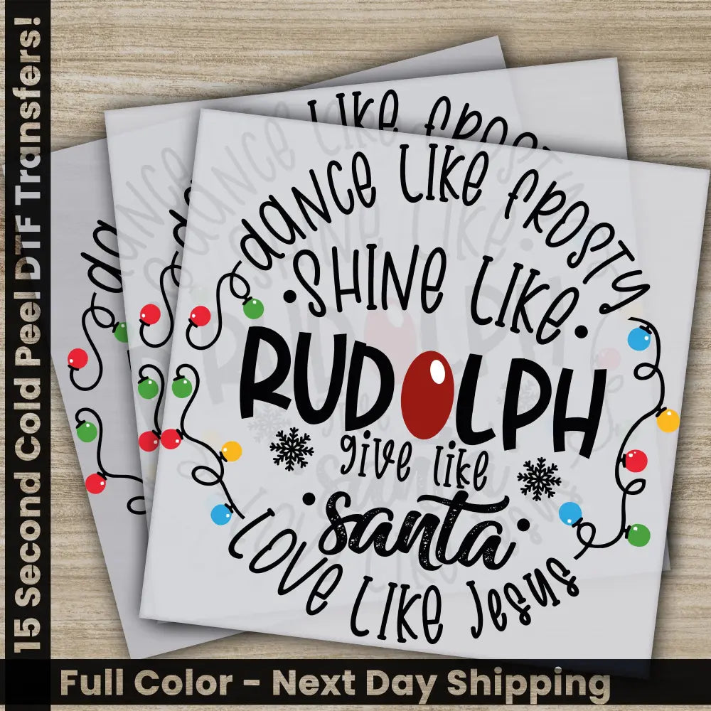Santa Christmas DTF Transfers Ready to Press Personalized Gifts Direct to Film Sublimation Screen Prints Fast Shipping