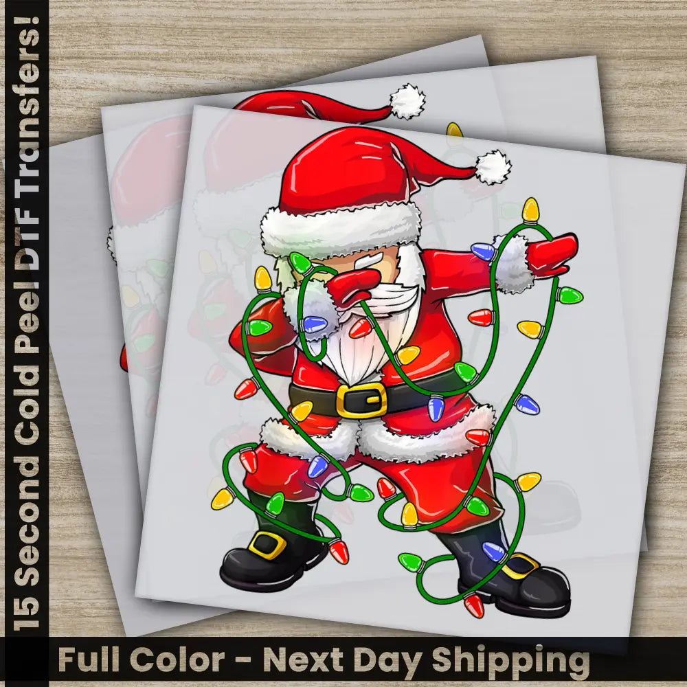 Santa Claus Merry Christmas DTF Transfers Ready to Press Personalized Gifts Direct to Film Sublimation Screen Prints