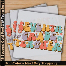 Load image into Gallery viewer, Seventh Grade Teacher Back to School Ready to Press Personalized Gifts Sublimation DTF Prints Trendy DTF Prints Ready
