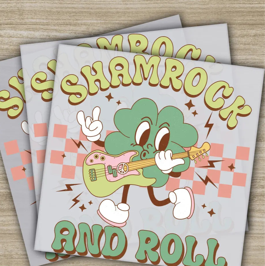 Shamrock And Roll St. Patrick’s Day Transfers Ready to Press Personalized DTF Transfers St. Patrick’s Gifts Heat Press