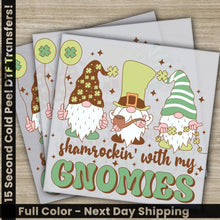 Load image into Gallery viewer, Shamrockin’ Gnomies St. Patrick’s Day Transfers Ready to Press Personalized DTF Transfers St. Patrick’s Gifts
