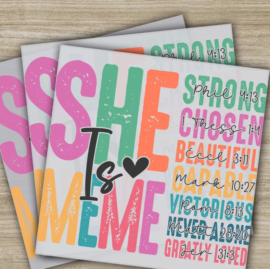 She is Meme Mom Gigi Mother’s Day Transfers Ready to Press Personalized DTF Transfers Mother’s Day Gifts Heat Press