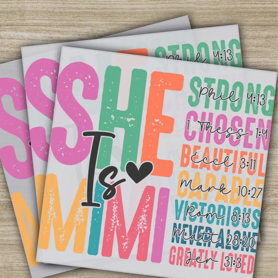 She is Mimi Mom Gigi,Mama,Mother’s Day Transfers Ready to Press Personalized DTF Transfers Mother’s Day Gifts Heat