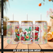 Load image into Gallery viewer, a set of three glasses with santa claus on them
