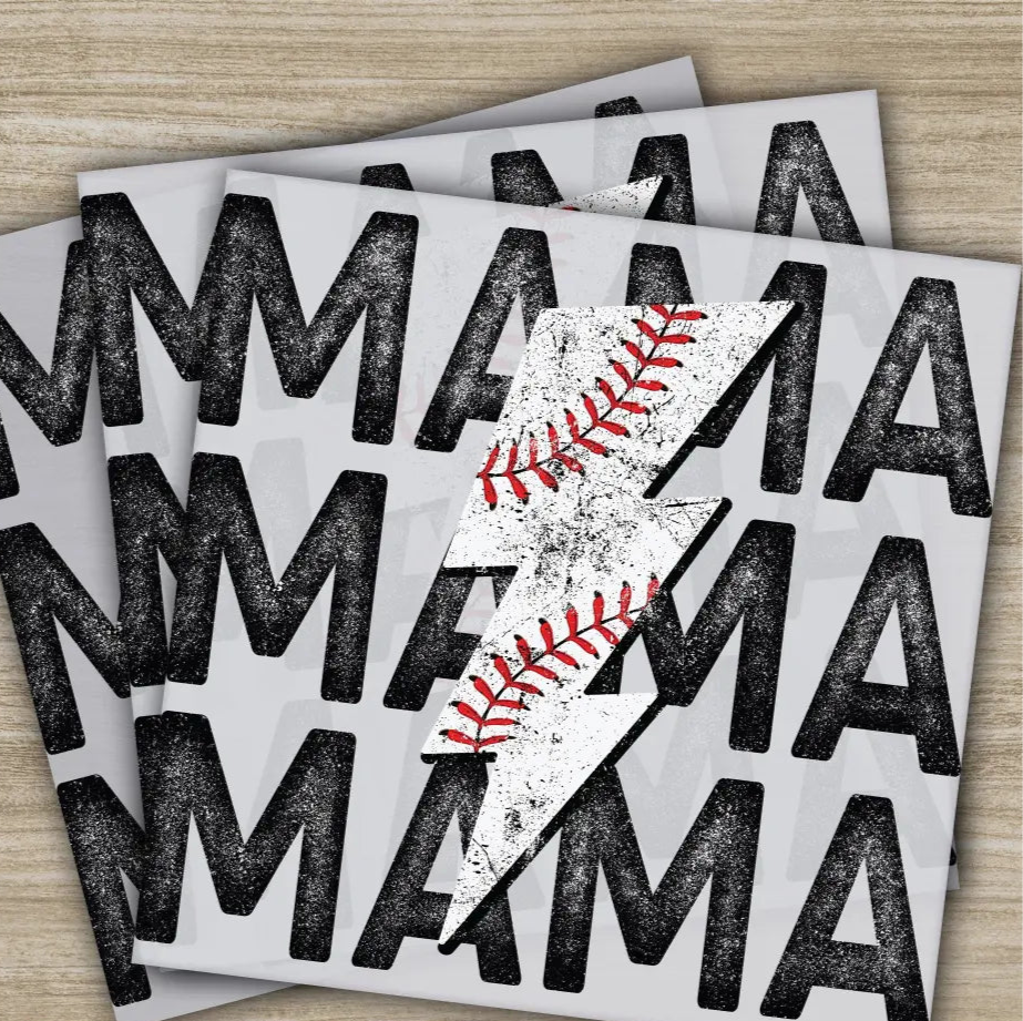 Softball Mama Black Spray Writing Softball Transfers Ready to Press Personalized DTF Transfers Sport Gifts Heat Press