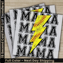 Load image into Gallery viewer, Softball Mama Black Writing Softball Transfers Ready to Press Personalized DTF Transfers Sport Gifts Heat Press DTF
