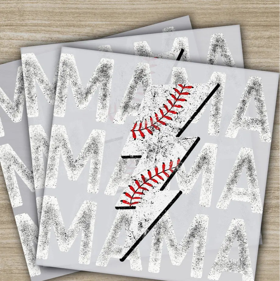 Softball Mama White Spray Writing Softball Transfers Ready to Press Personalized DTF Transfers Sport Gifts Heat Press