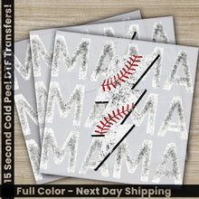 Load image into Gallery viewer, Softball Mama White Spray Writing Softball Transfers Ready to Press Personalized DTF Transfers Sport Gifts Heat Press
